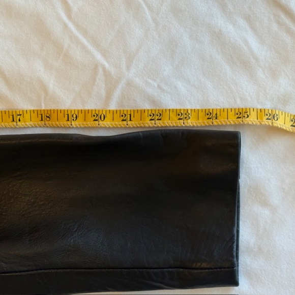 Adler Collection Womens Black Lambskin Leather Full Zip Coat with Belt, Large - Picture 13 of 13